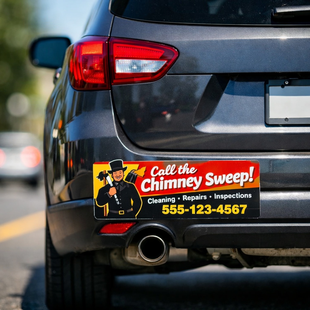 Auto mit Werbung für Schornsteinfeger
